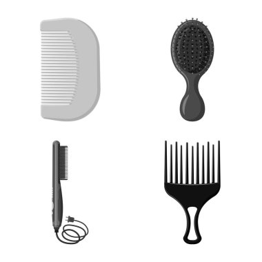 Fırça ve saç sembolü yalıtılmış nesne. Fırça ve saç fırçası hisse senedi simgesi için web topluluğu.