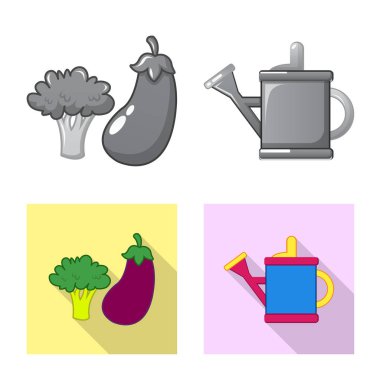 Çiftlik ve tarım simge vektör tasarımı. Web çiftliği ve bitki hisse senedi simgesi kümesi.