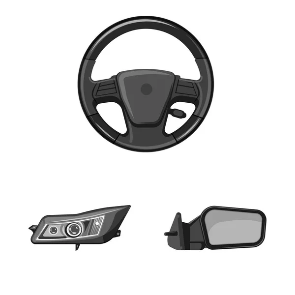 Illustration vectorielle du logo de l'automobile et de la pièce. Collection d'auto et voiture icône vectorielle pour stock . — Image vectorielle