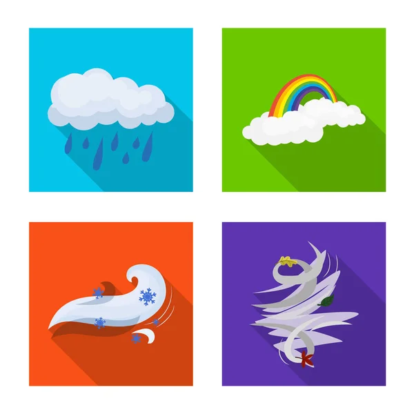Oggetto isolato di tempo e icona del clima. Serie di meteo e nubi stock illustrazione vettoriale . — Vettoriale Stock