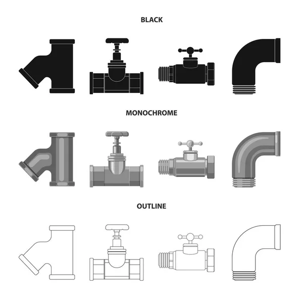 Projeto vetorial do logotipo da tubulação e do tubo. Conjunto de ilustrações vetoriais de tubulação e tubulação . —  Vetores de Stock