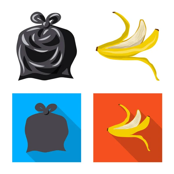 Diseño vectorial del símbolo de volcado y clasificación. Conjunto de volcado y basura icono de vector para la acción . — Vector de stock