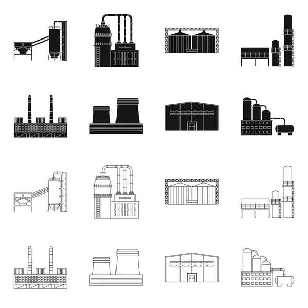 Geïsoleerde object van productie en structuur teken. Verzameling van productie en technologie voorraad vectorillustratie. — Stockvector