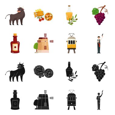 Vektör illüstrasyon ve tarihi sembol. Web için set ve ülke stok sembolü.