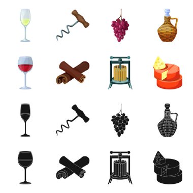 Çiftlik ve bağ işareti vektör tasarımı. Stok için çiftlik ve ürün vektör simgesi kümesi.