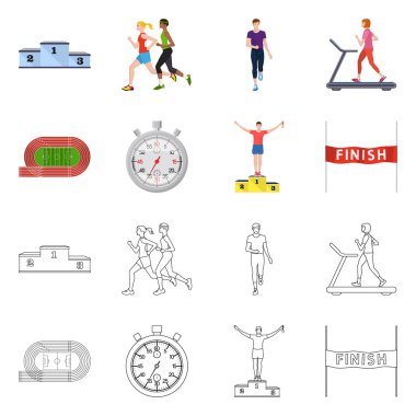 Spor ve kazanan işareti yalıtılmış nesne. Spor ve fitness hisse senedi simgesi web için kümesi.