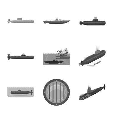 Ordu ve derin logo vektör tasarımı. Ordu ve nükleer hisse senedi vektör çizim.