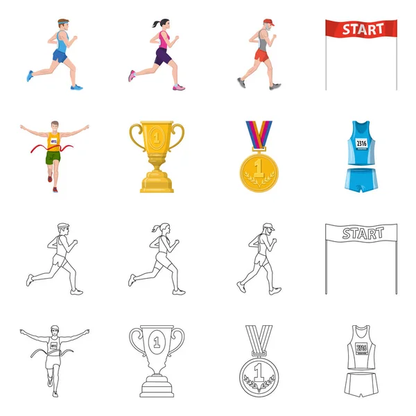 Vector illustration of sport  and winner icon. Set of sport  and fitness  vector icon for stock. — Stock Vector