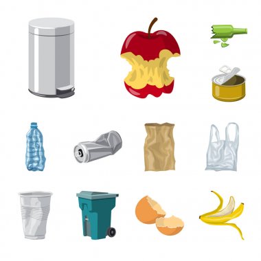 Çevre ve atık logosu vektör tasarımı. Web için çevre ve ekoloji stok sembolü koleksiyonu.