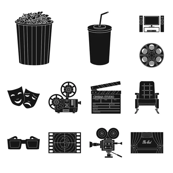 Vector illustratie van sessie-en weergave logo. Set van sessie en theater vector pictogram voor voorraad. — Stockvector