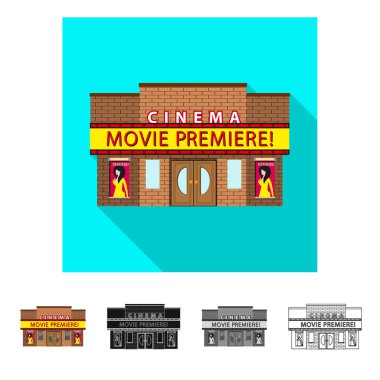 Televizyon ve işareti filme vektör çizimi. Televizyon ve hisse senedi vektör çizim ile ilgilenen.