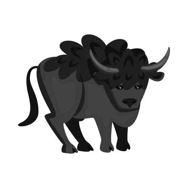 Illustration vectorielle de bisons et d'icônes de buffles. Collection de bisons et d'icônes vectorielles sauvages en stock . — Image vectorielle