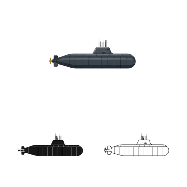 Illustration vectorielle de la guerre et signe du navire. Collection d'illustration vectorielle des stocks de guerre et de flotte . — Image vectorielle
