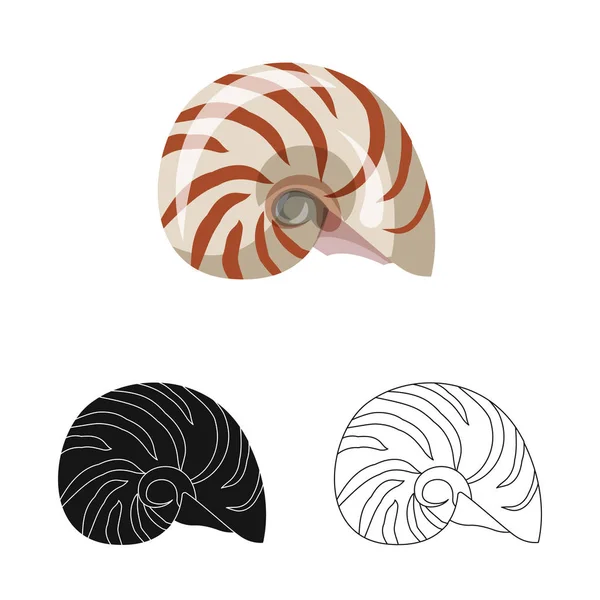 Vector ontwerp van dier en decoratie logo. Set van dier en Oceaan vector pictogram voor voorraad. — Stockvector