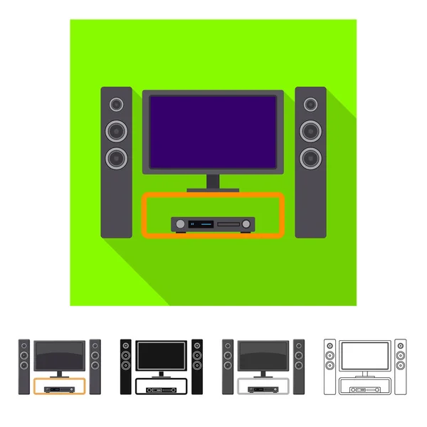 Objeto isolado de sinal de televisão e filmagem. Conjunto de televisão e visualização vetor ícone para estoque . — Vetor de Stock