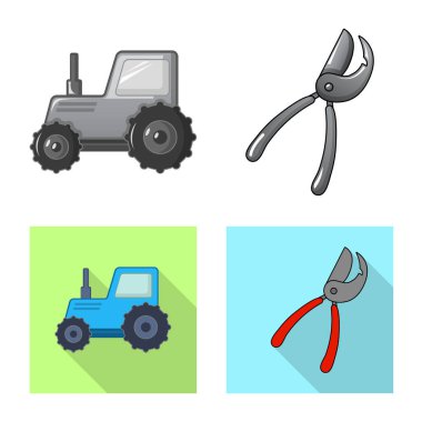 Çiftlik ve tarım simge vektör tasarımı. Hisse senedi için çiftlik ve bitki vektör simge kümesi.