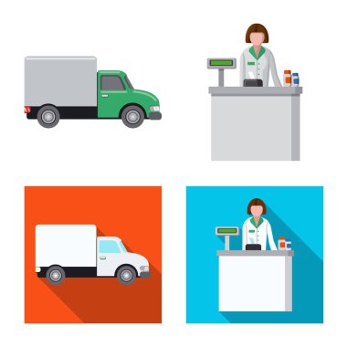 Eczane ve hastane simge vektör Illustration. Eczane ve iş hisse senedi simgesi için web topluluğu.