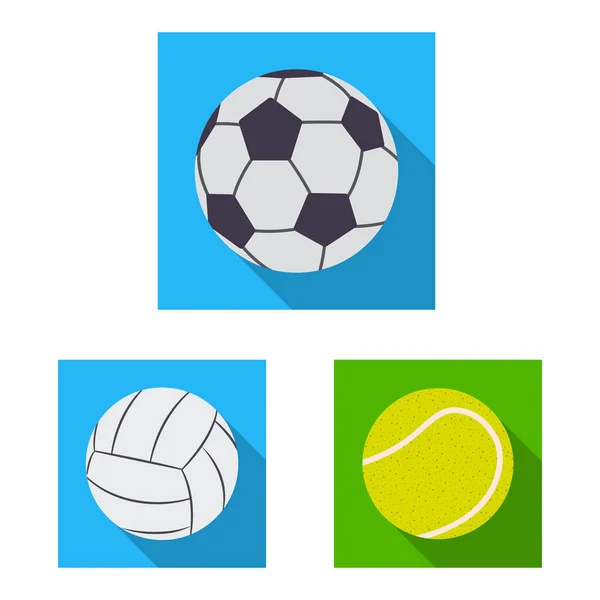 Objeto aislado de deporte y símbolo de pelota. Colección de deporte y símbolo de stock atlético para la web . — Vector de stock