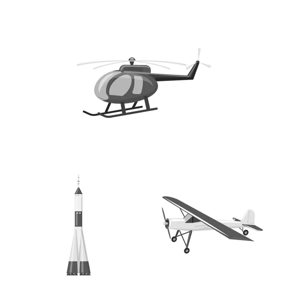 Conception vectorielle de l'avion et icône de transport. Ensemble d'illustration vectorielle plan et ciel . — Image vectorielle