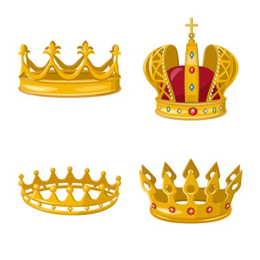 Monarşi ve altın sembolüizole nesne. Web için monarşi ve heraldic stok sembolü koleksiyonu.