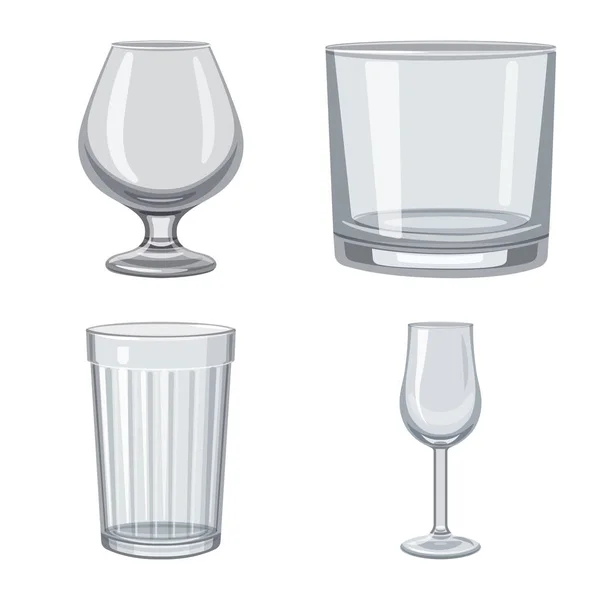Design vettoriale di piatti e icona del contenitore. Raccolta di piatti e bicchieri stock illustrazione vettoriale . — Vettoriale Stock