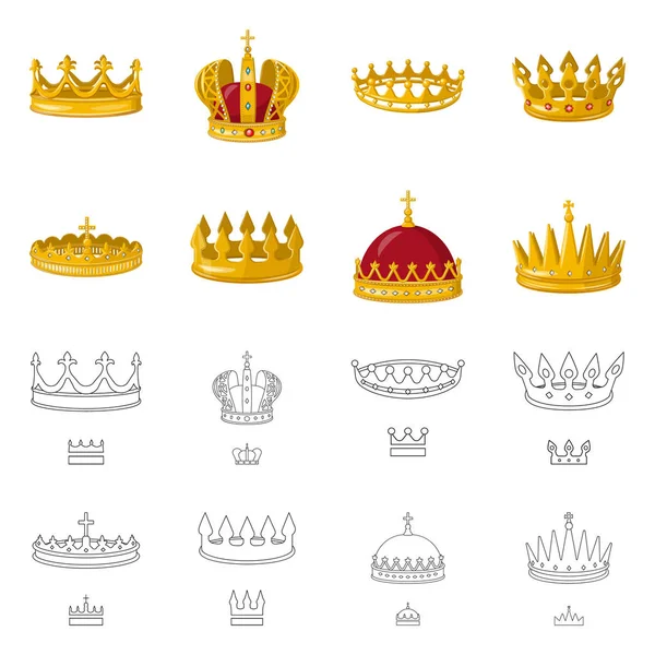 Objeto isolado do logotipo medieval e da nobreza. Coleção de medieval e monarquia símbolo de estoque para web . —  Vetores de Stock