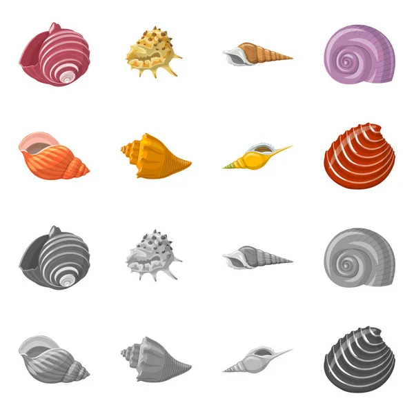 Vectorillustratie van dier en decoratie logo. Collectie van dier en Oceaan vector pictogram voor voorraad. — Stockvector