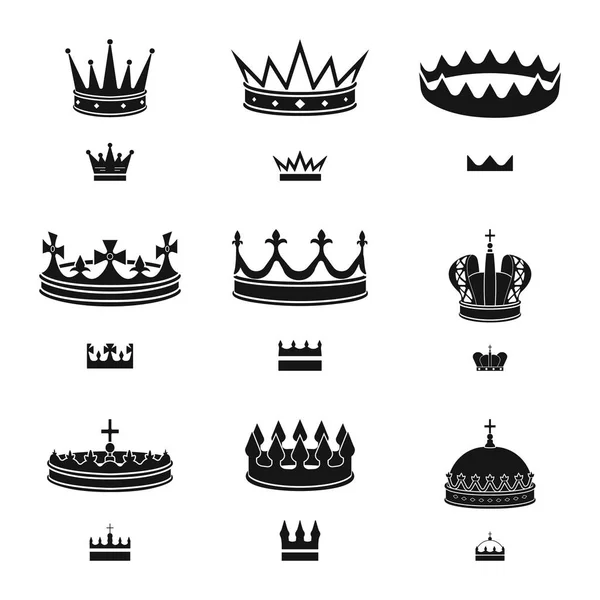 Vektor-Design von König und majestätischem Logo. Sammlung von Königs- und Goldaktienvektorillustrationen. — Stockvektor