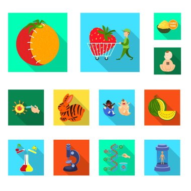 Test ve sentetik simge vektör Illustration. Hisse senedi için test ve laboratuvar vektör simge topluluğu.