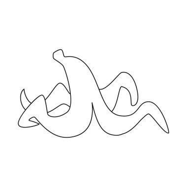 Muz ve soyma logosu izole nesne. Web için muz ve meyve stok sembolü seti.