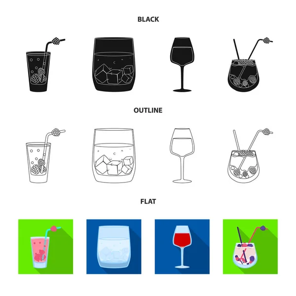 Isolated object of liquor and restaurant icon. Collection of liquor and ingredient stock symbol for web. — Stock Vector