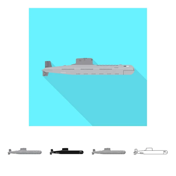 Conception vectorielle de la guerre et symbole du navire. Collection de symboles de stock de guerre et de flotte pour le web . — Image vectorielle