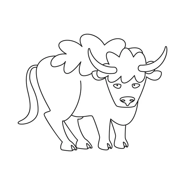 Projeto vetorial de bisões e búfalos. Coleção de bisões e ilustração vetorial de estoque selvagem . —  Vetores de Stock