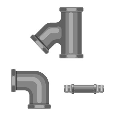 Boru ve tüp simge vektör Illustration. Boru ve boru hattı vektör simgesini hissenin topluluğu.