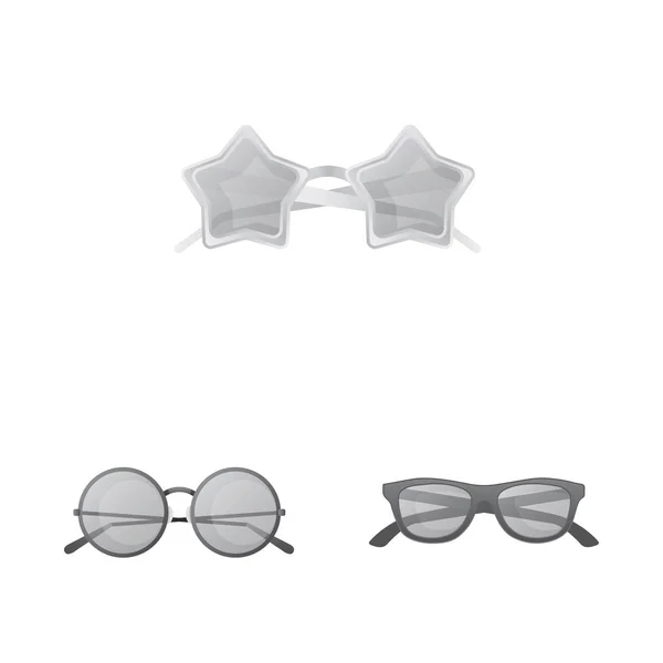 Diseño vectorial de gafas y logotipo de gafas de sol. Colección de gafas y accesorio stock vector ilustración . — Archivo Imágenes Vectoriales