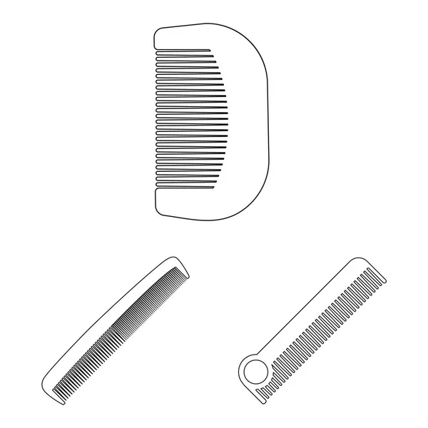 Isoliertes Objekt aus Pinsel und Haarlogo. Sammlung von Bürsten und Haarbürsten Vektor-Symbol für Aktien. — Stockvektor