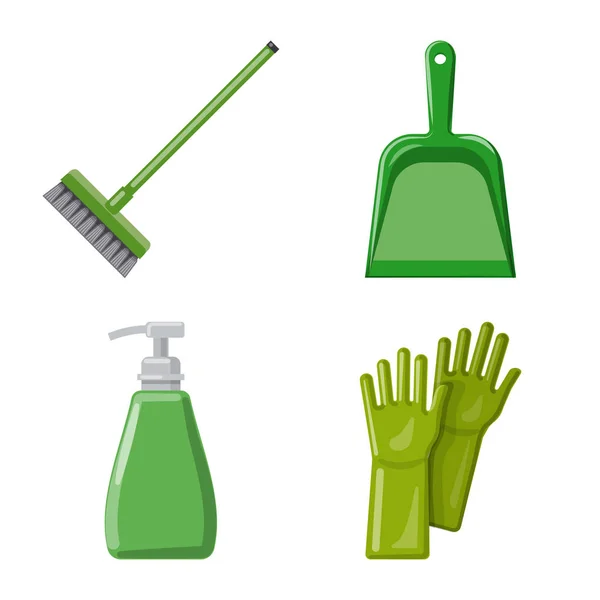 Απομονωμένο αντικείμενο του καθαρισμού και εξυπηρέτησης σύμβολο. Σετ καθαρισμού και οικιακής χρήσης εικονίδιο του φορέα σε απόθεμα. — Διανυσματικό Αρχείο