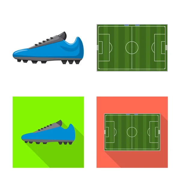 Diseño vectorial de fútbol y símbolo de engranaje. Colección de fútbol y torneo stock vector ilustración . — Vector de stock