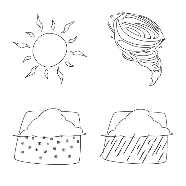 Illustrazione vettoriale del clima e del simbolo climatico. Serie di meteo e nubi stock illustrazione vettoriale . — Vettoriale Stock