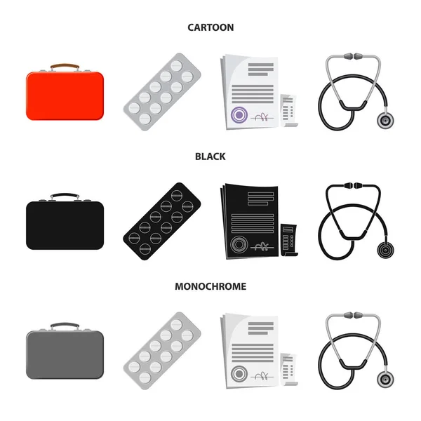 Oggetto isolato di farmacia e segno ospedaliero. Set di illustrazione vettoriale farmacia e magazzino aziendale . — Vettoriale Stock