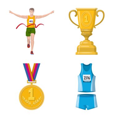 Adım ve sprint işaretinin yalıtılmış nesnesi. Stok için adım ve sprinter vektör simgesi kümesi.