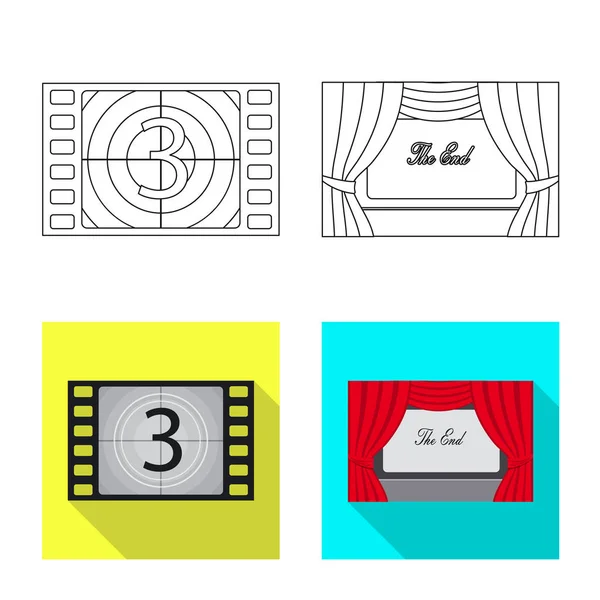 Vektor-Design von Fernsehen und Film-Ikone. Set von Fernseher und Vektor-Symbol für Aktien. — Stockvektor