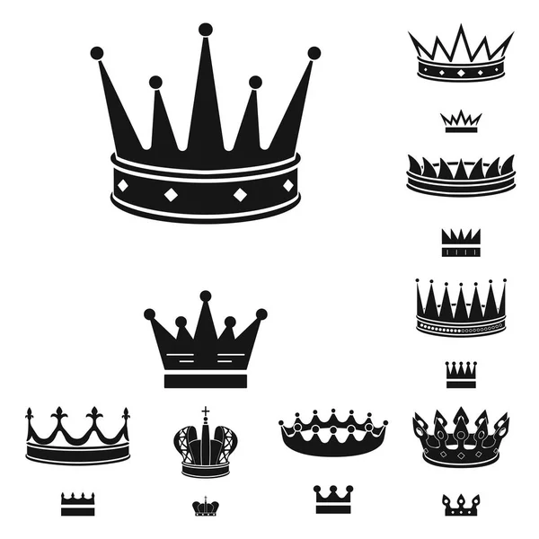 Vector design of king and majestic icon. Set of king and gold stock symbol for web. — Stock Vector