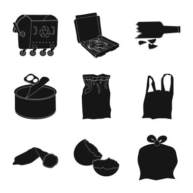 Çöp ve önemsiz sembolün izole nesnesi. Stok için atık ve atık vektör simgesinin toplanması.