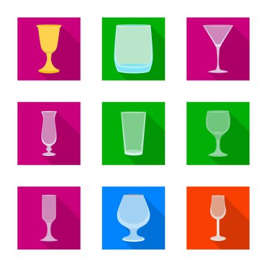 Yalıtılmış nesne içecekler ve Restoran simgesi. İçecekler ve kutlama hisse senedi vektör çizim koleksiyonu.