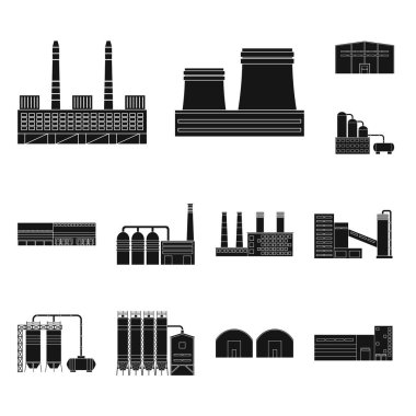 Mimari ve teknoloji logosu vektör tasarımı. Web için mimari ve bina stok sembolü koleksiyonu.