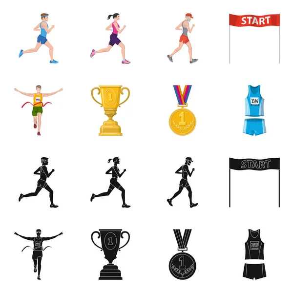 Ilustração vetorial do esporte e símbolo vencedor. Conjunto de esporte e fitness ilustração vetor estoque . — Vetor de Stock