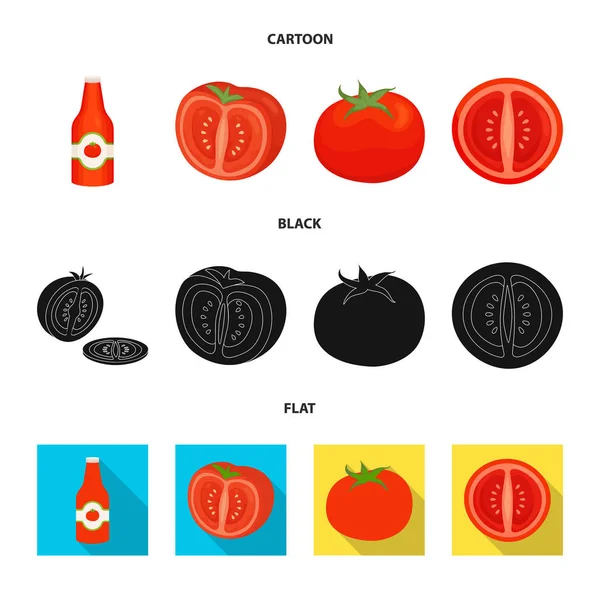 Ilustración vectorial de signo vegetal y delicioso. Conjunto de vegetal y símbolo de stock natural para web . — Archivo Imágenes Vectoriales