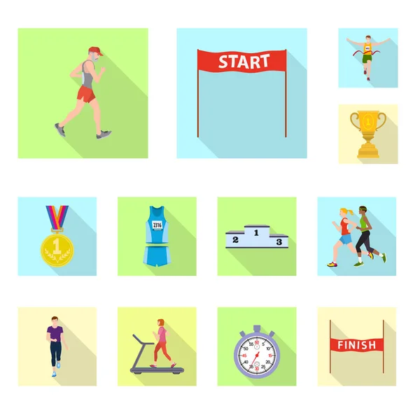 Vektorillustration av sport och vinnare tecken. Samling av sport- och fitness lager vektorillustration. — Stock vektor