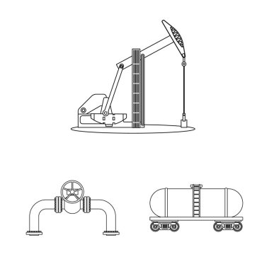 Petrol ve gaz simge vektör Illustration. Petrol kümesi ve hisse senedi için benzin vektör simgesi.